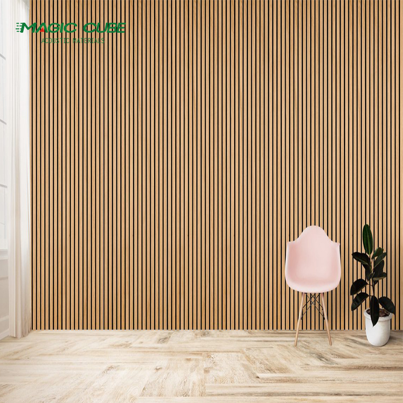 Interior Acoustic PET Panels Decorative Wood Slat Wall Acoustic Board