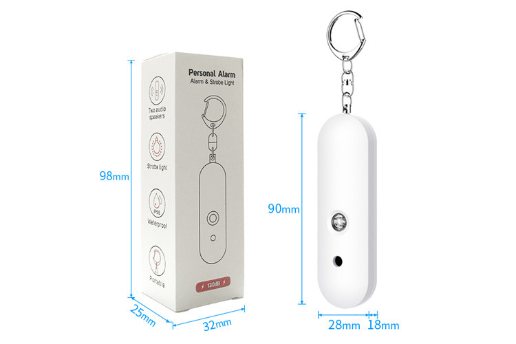 Plug Pin 130dB Safesound Personal Alarm Keychain CR2032 Battery