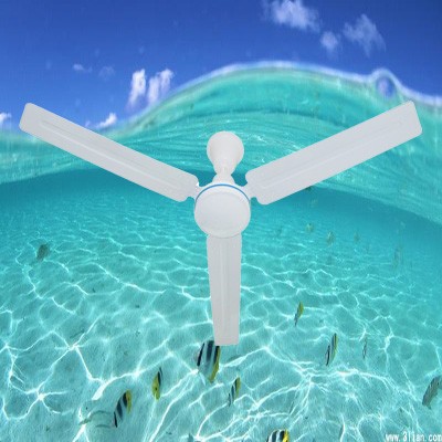 36W 12V 56 Inch AC / DC Solar Ceiling Fan With Remote Control