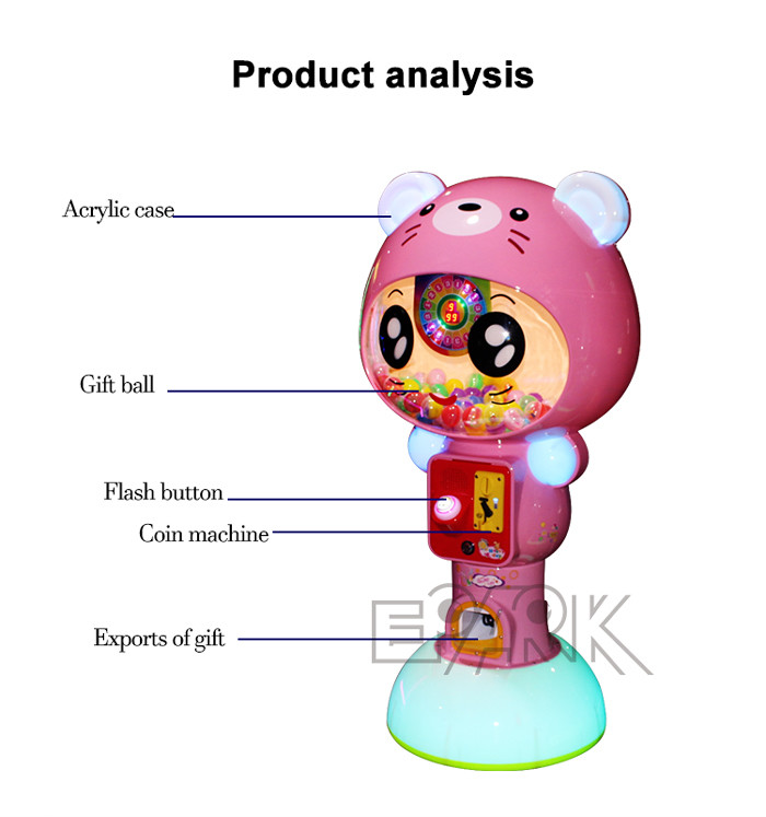 45MM Space Capsule Coin Operated Machine Automatic Out Candy / Bounce Ball