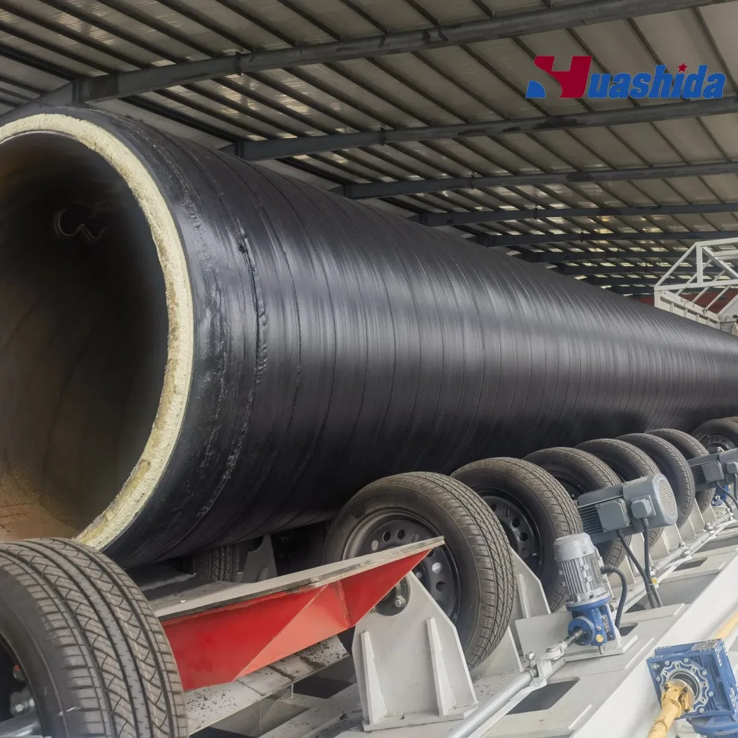 Polyurethane Spray Foam Polyethylene Wrapping Preinsulated Pipe Production Line