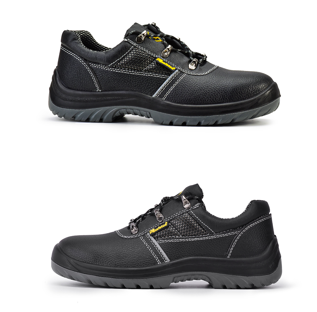 Cow Leather Men'S Steel Toe Waterproof Safety Shoes Work Boots Non Slip Oil Resistant Shoes UK3-13