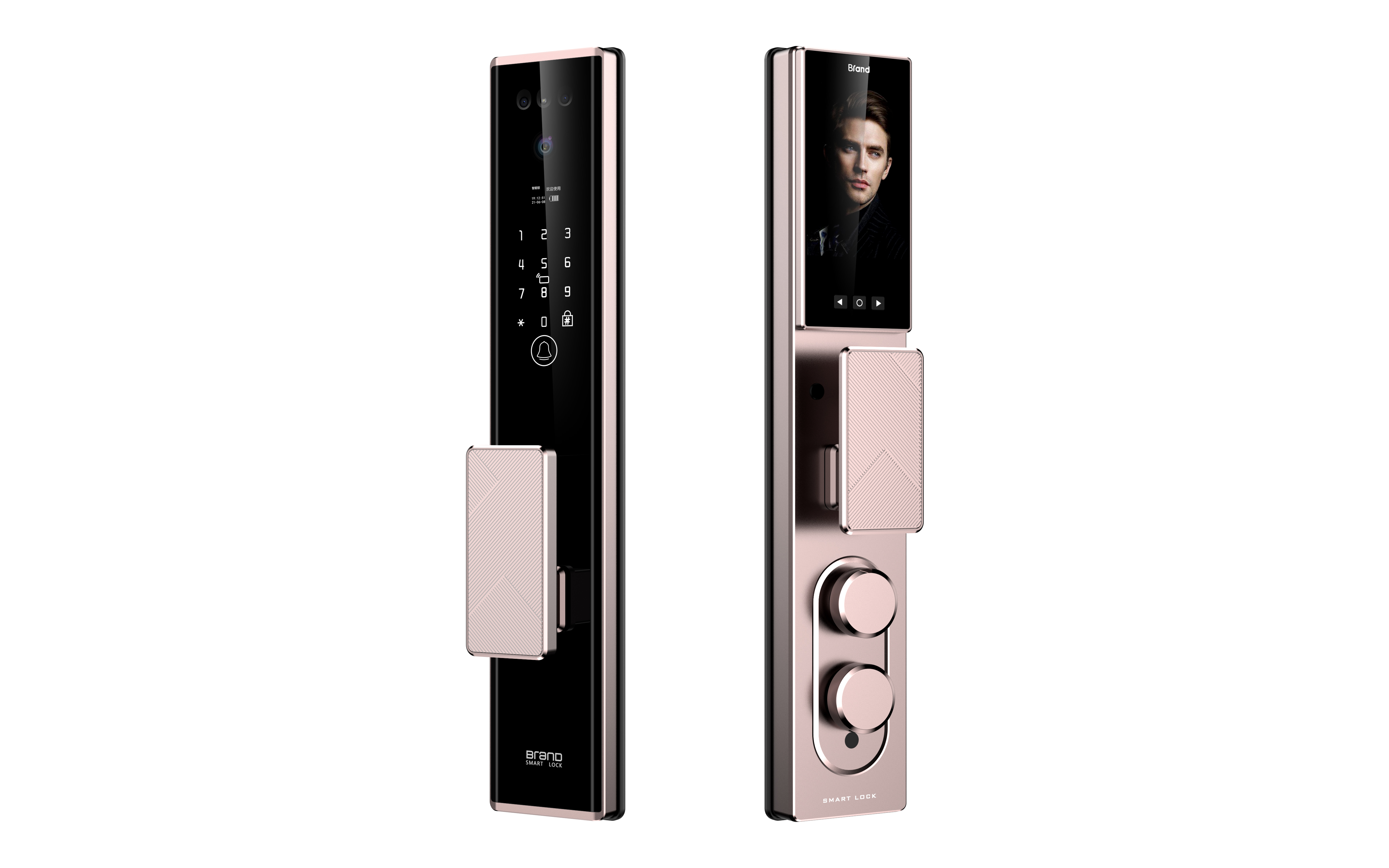 Digital 13 Languages Face Door Lock Tuya App With Video Intercom