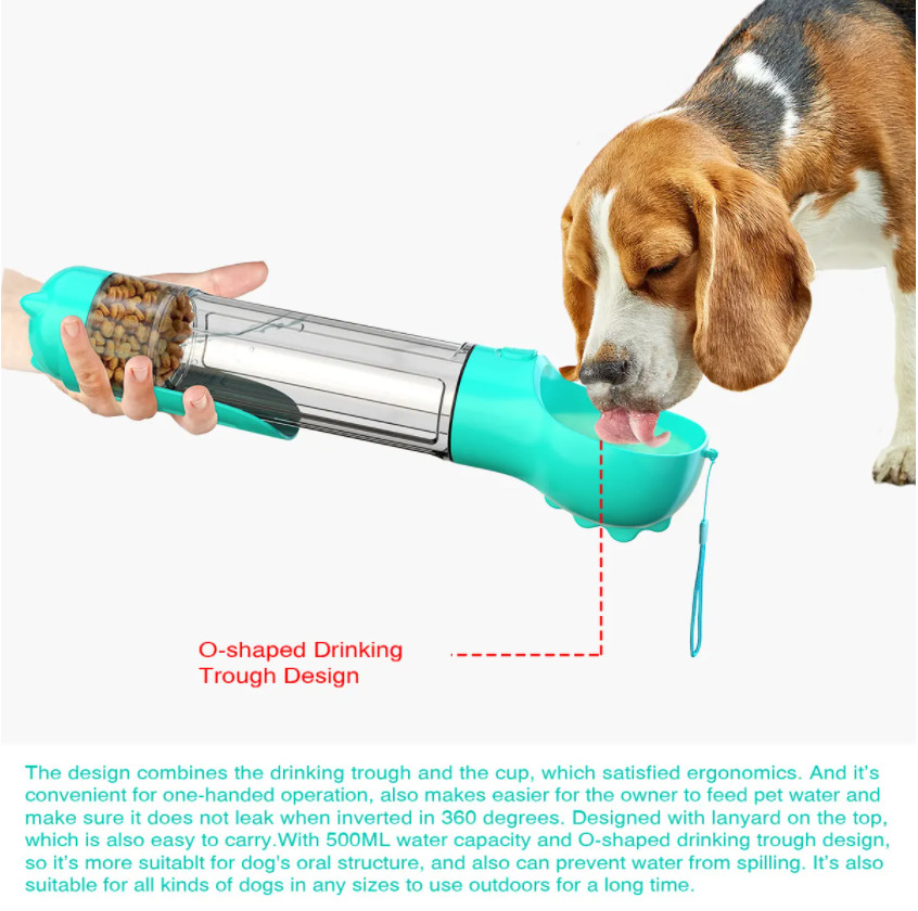Multifunctional Portable Dog Water Bottle Leakproof Retractable Lightweight Pet Water Dispenser Bottle