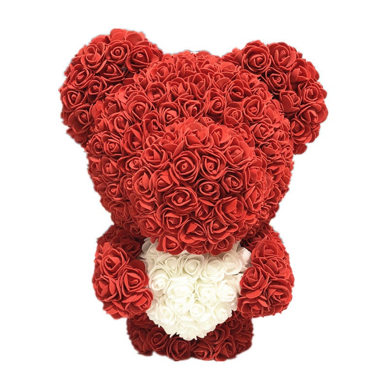 New Style Rose Bear 25 colors Available In Stock 40 cm Standing Foam/PE Rose Bear