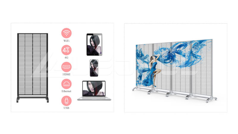 High Brightness Transparent LED Screen Retail Store Advertising Solution OEM