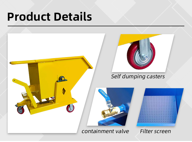 Quick Release Steel Self Dumping Hopper Tipper Bin Zero Residual Waste Design