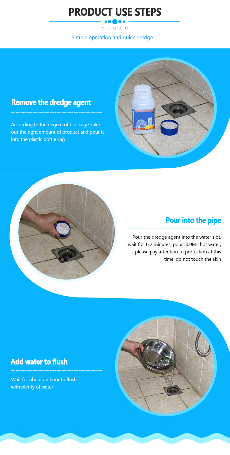 Factory supply pipelines flush toilet kitchen sink drain cleaner clog powder