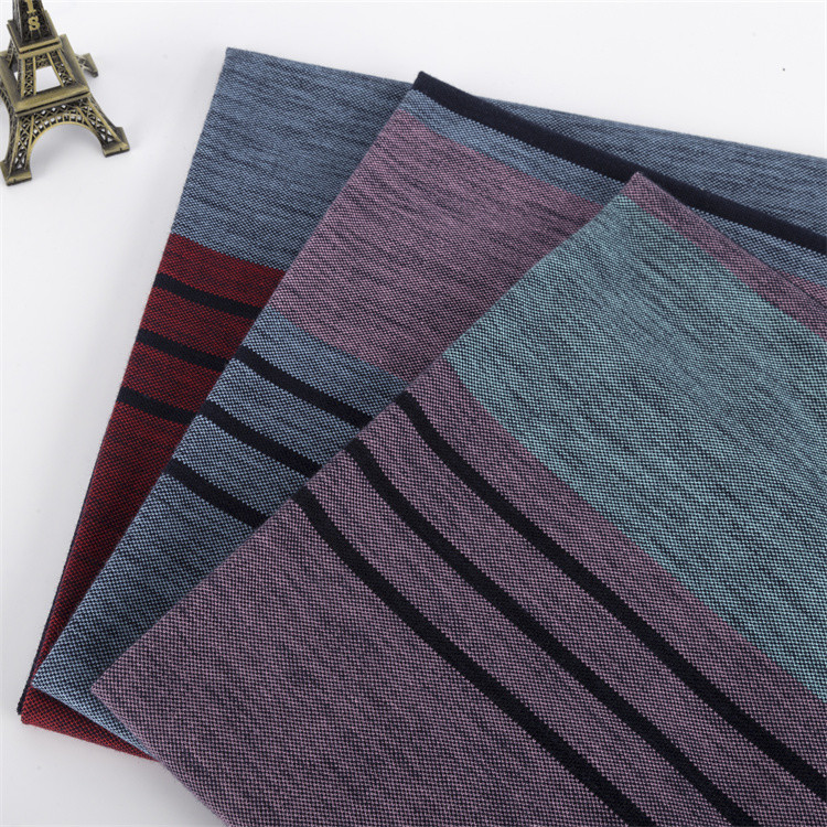 Sweat-Absorbent And Crisp And Stylish Striped Knit Fabric For Polo Shirt