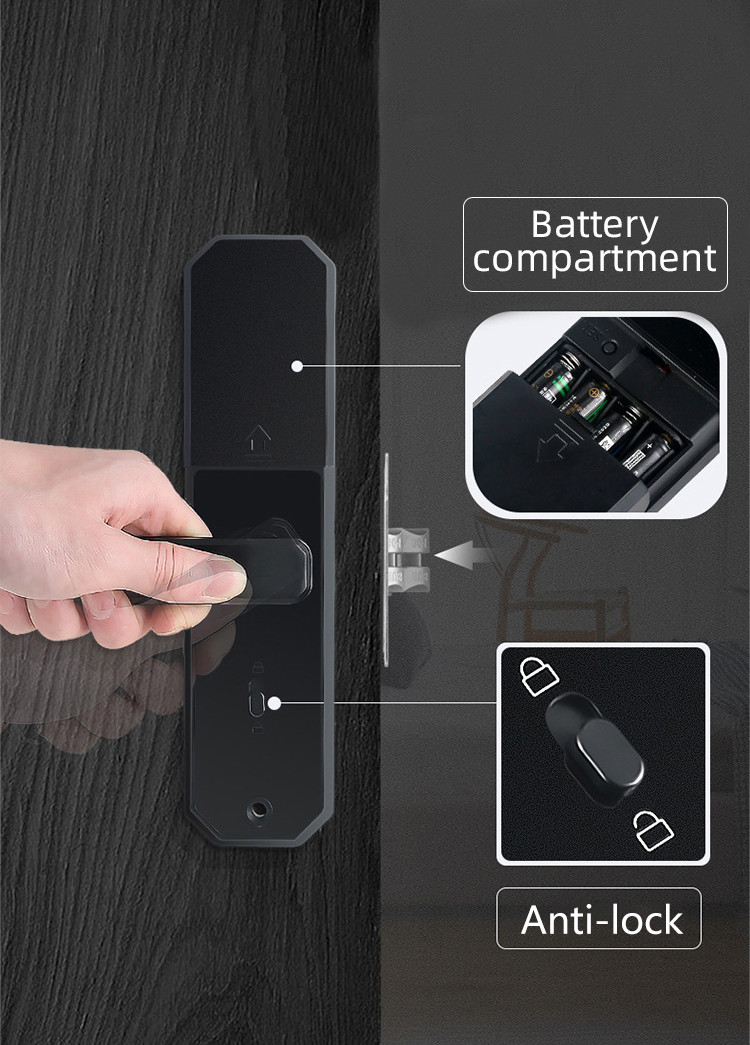 Damp Proof Fingerprint Smart Door Lock Size 20mm For Apartment