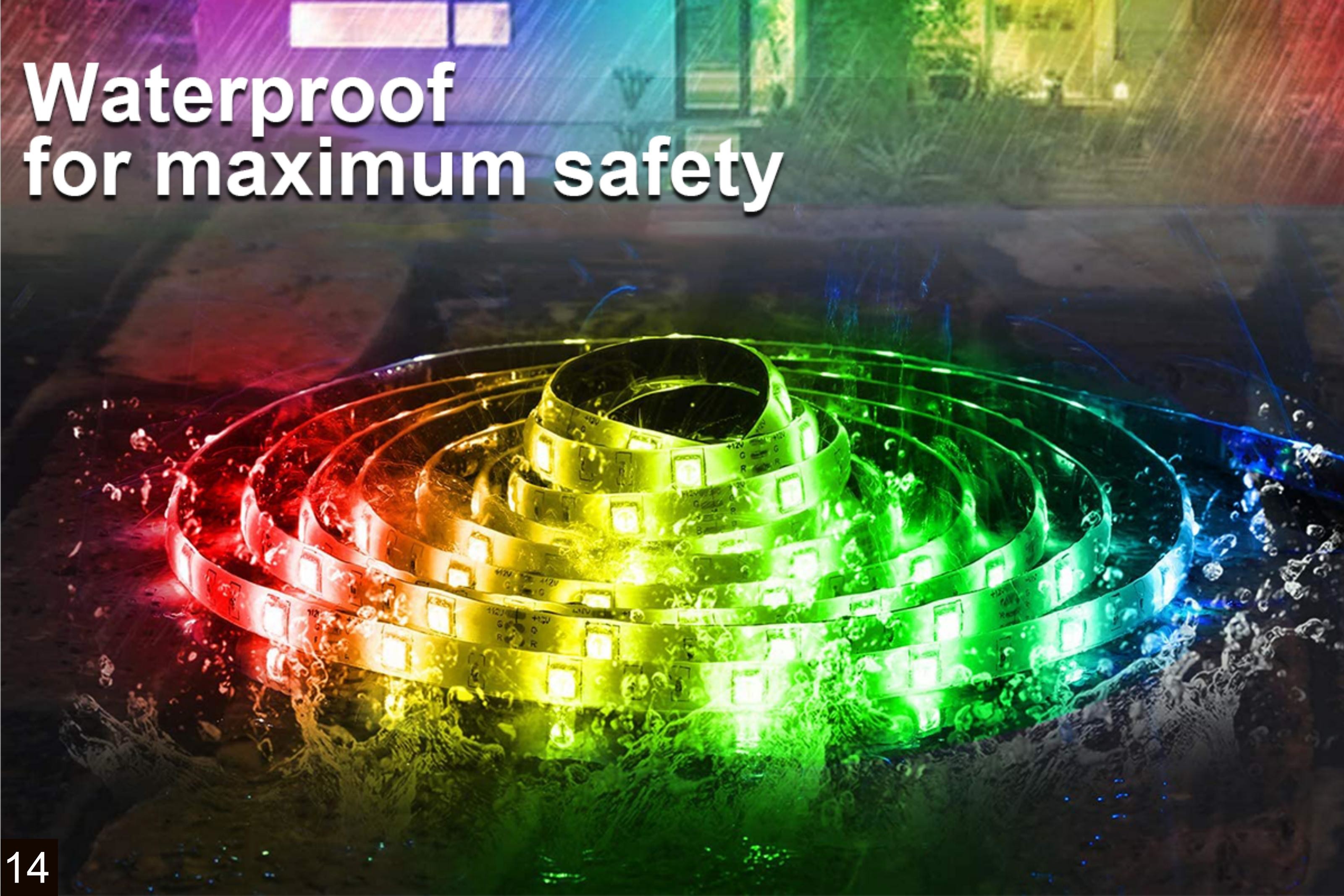 5m Smart LED Light Strip Remote Control Sync To Music Addressable SMD5050 Dream Color