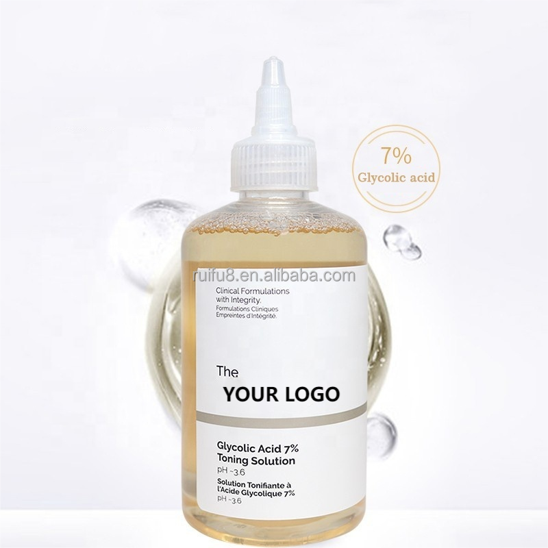 Face Skin Care 7% Glycolic Acid Fruit Acid Serum Moisturizing Hydrate Remove Blackheads Toner