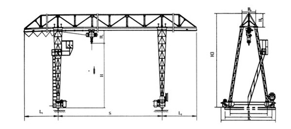 Simple And Compact Structure 5T Single Girder Gantry Crane Industrial Factory Rail type