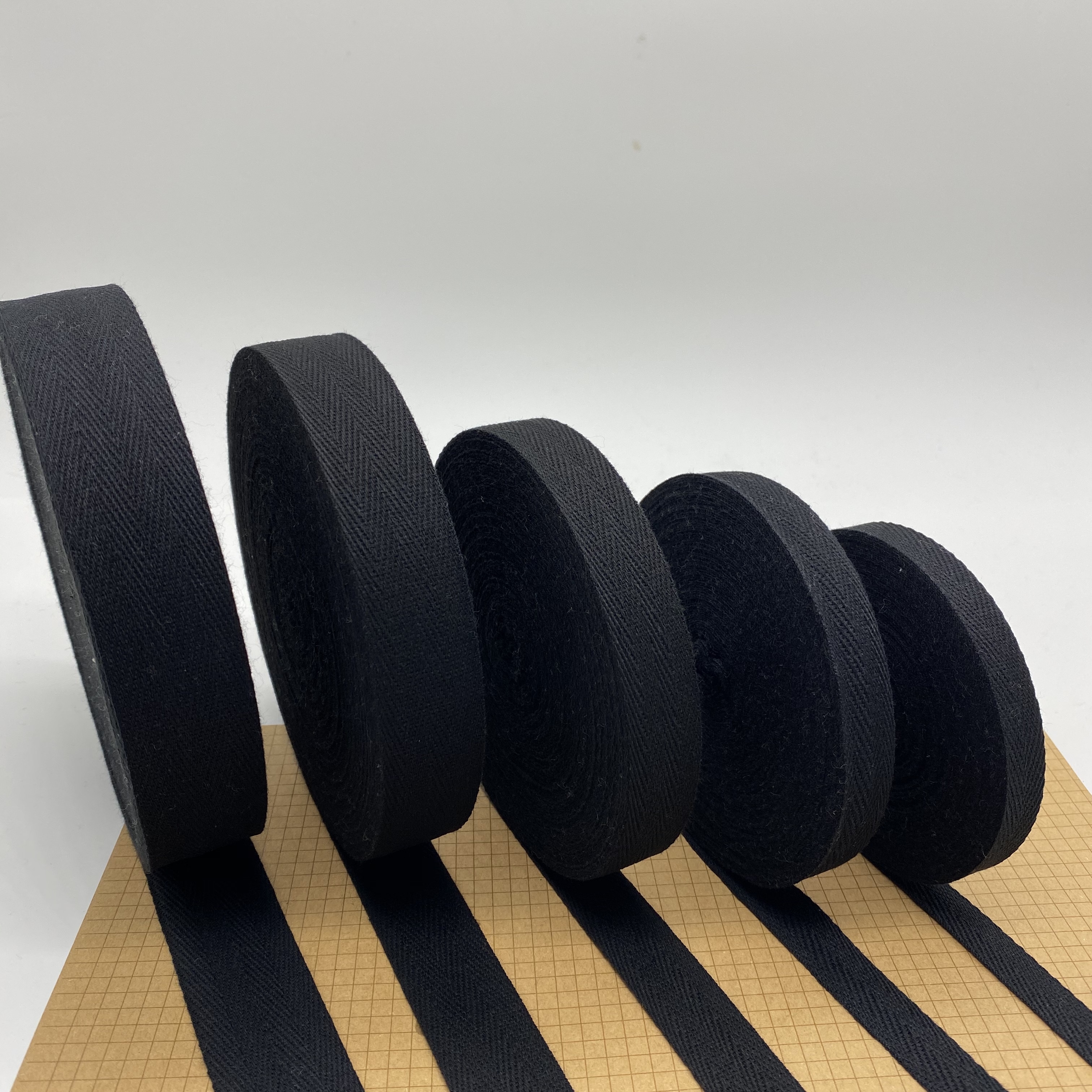 Custom width herringbone pattern thin cotton binding tape Cotton twill Webbing for clothing