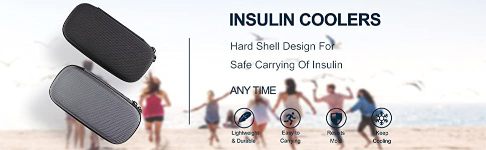 ROHS Insulated Medication Travel Bag , EVA Insulin Pen Carrying Case Cooler