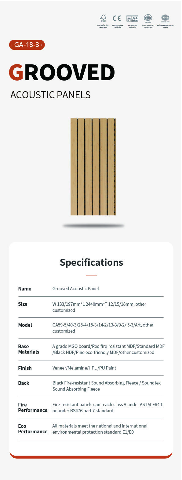 MDF Timber Grooved Acoustic Wall Panels For Interior Music Hall Decor E1 E0 Protection