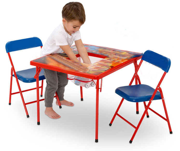 Metal Kids Folding Table And Chairs Set Easy Removal Advantage Main Material Metal