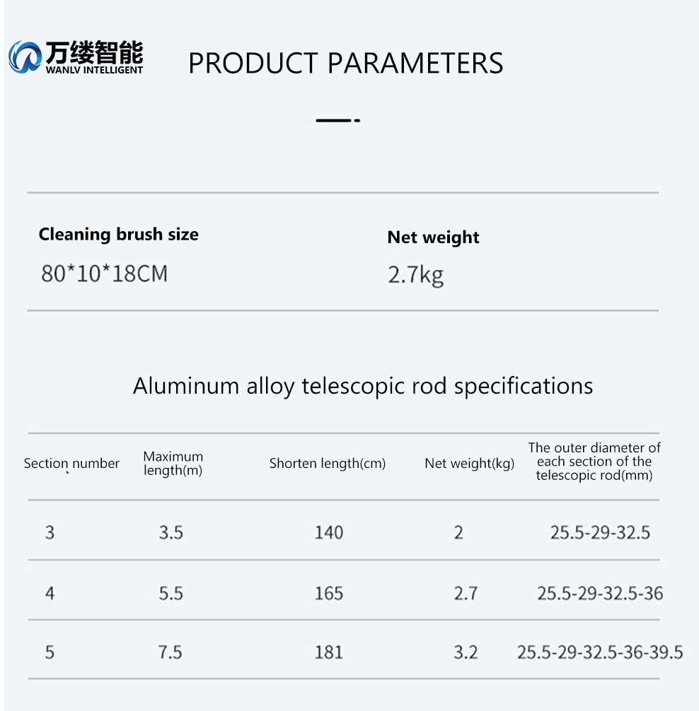 Aluminum Alloy Solar Panel Cleaning Manual Brush for Concrete Floor Solar Glass