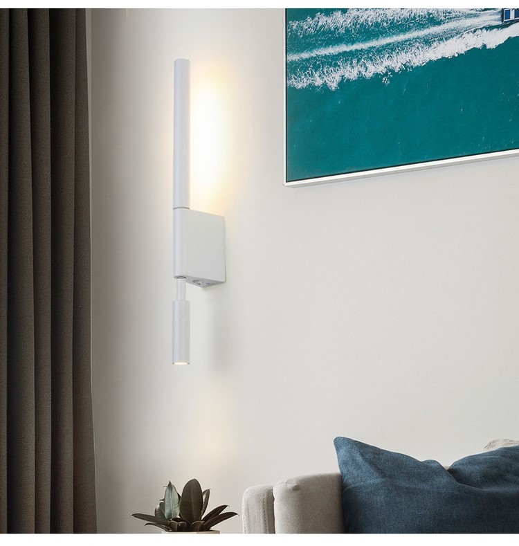 350 Modern Adjustable Swing Arm Wall Lamp Black White Light for Bedroom Bedside House Reading Living Room Home Hallway