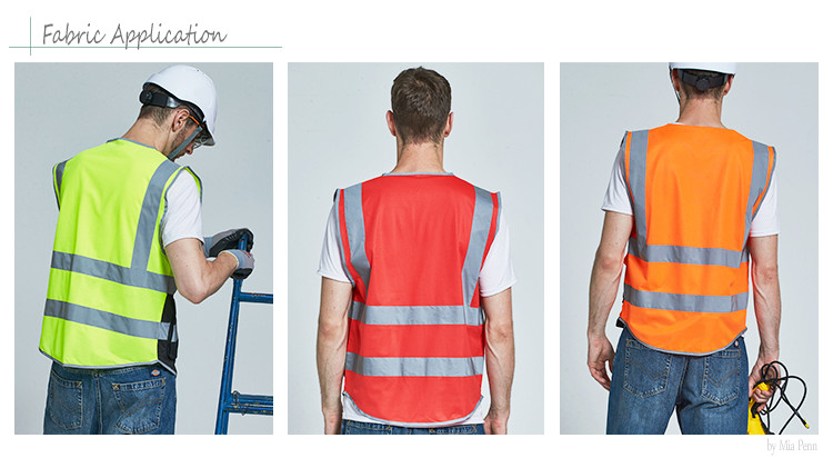 Breathable Fluorescent Fabric Polyester Stretch For Safety Jacket