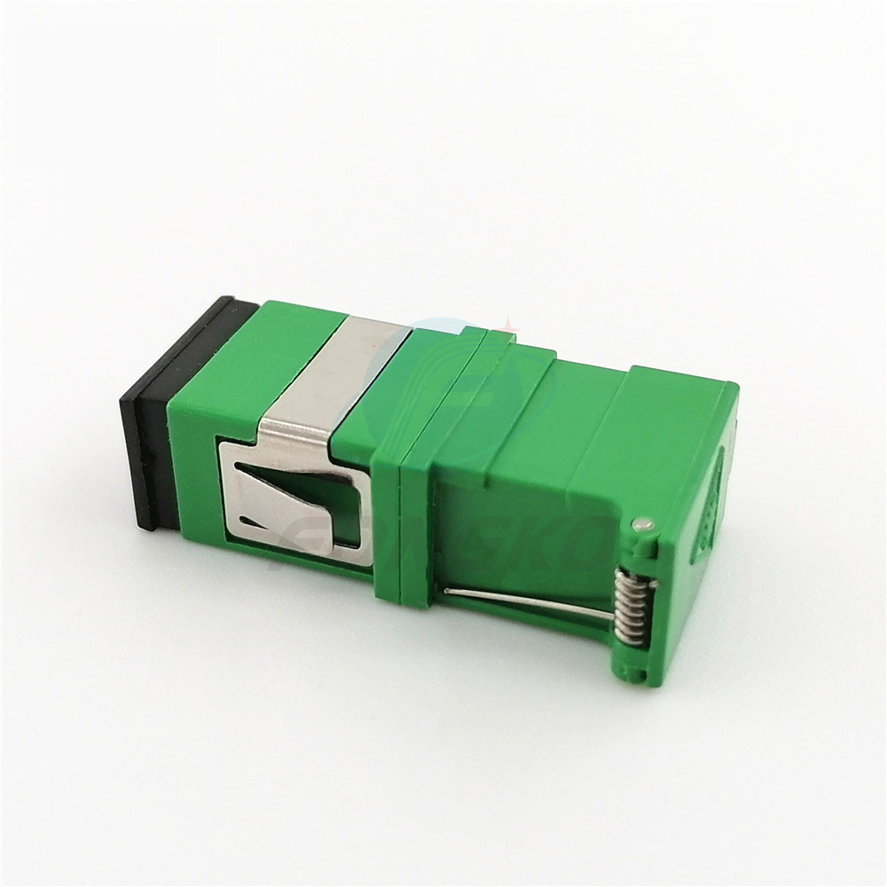 Green Shell Sc/apc Simplex Adapter Fiber Optic Adapter With Auto Shutter