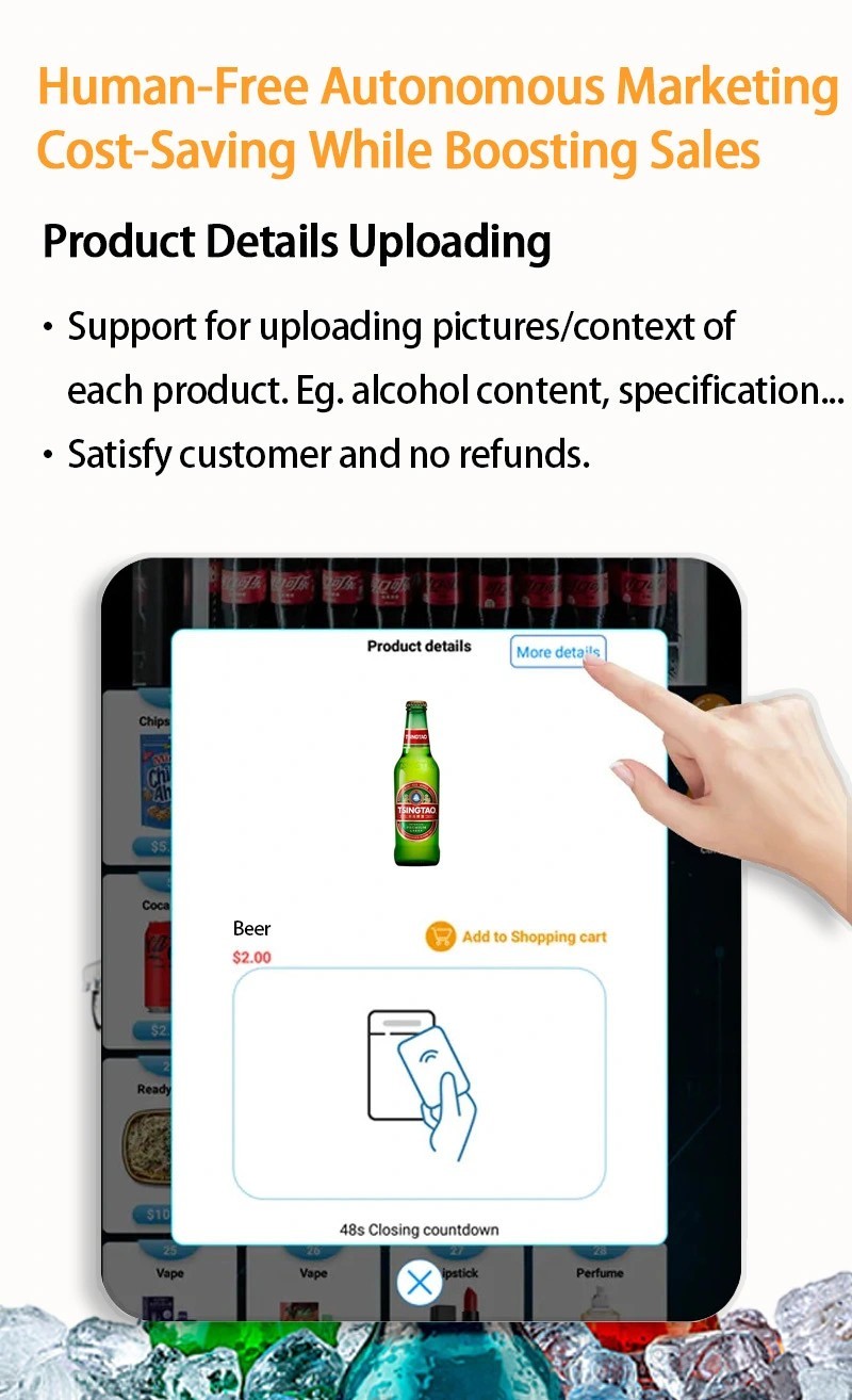 Advertising Management Sales Data Tracking And Error Notifications Smart Alcohol Vending Machine