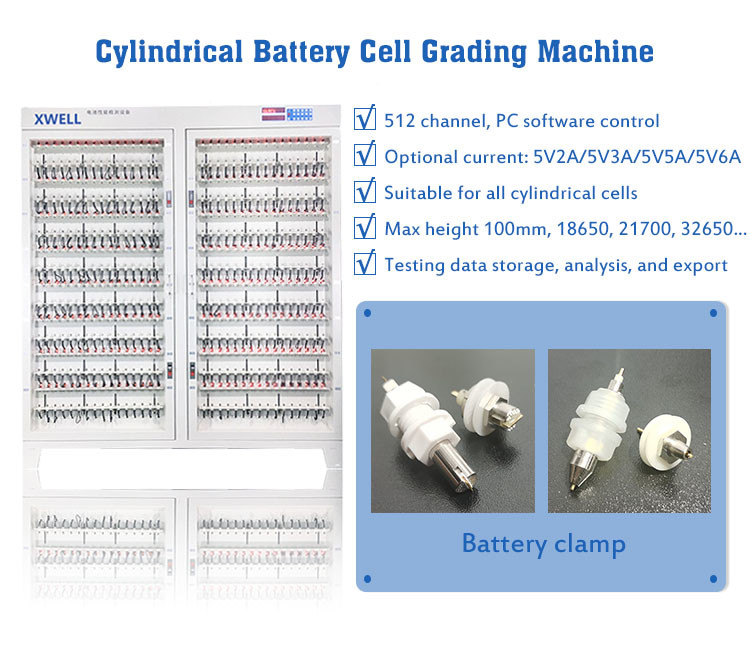 5V Battery Cell Grading Machine , 57600 Cylindrical Coin Cell Battery Tester