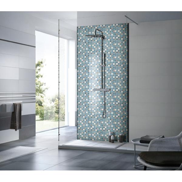 Anti-slip Blue 304x304mm Interior Wall Glass Swimming Pool Mosaics For Bedroom and Dining Room