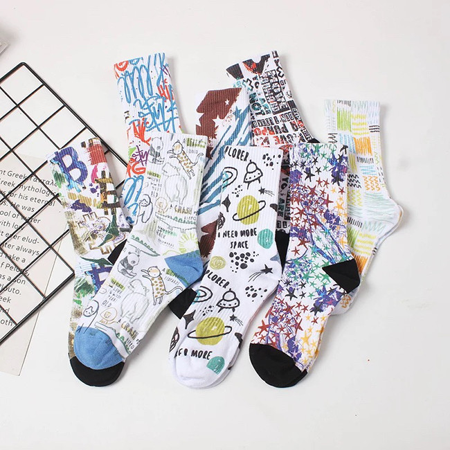 Digital Sublimation Printed Socks Sweat Absorbent Half Terry Blank Sublimation Socks