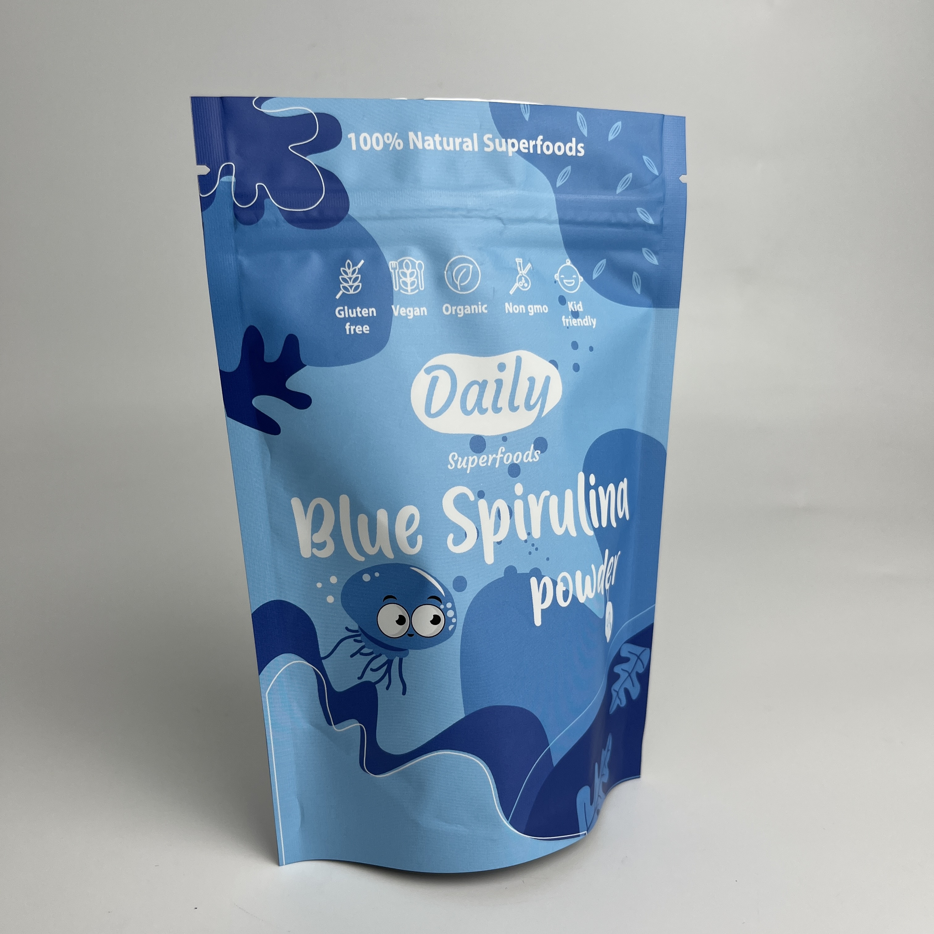 Custom Reusable Stand Up Pouch Mylar Flat Bottom Bag For Powder Packaging