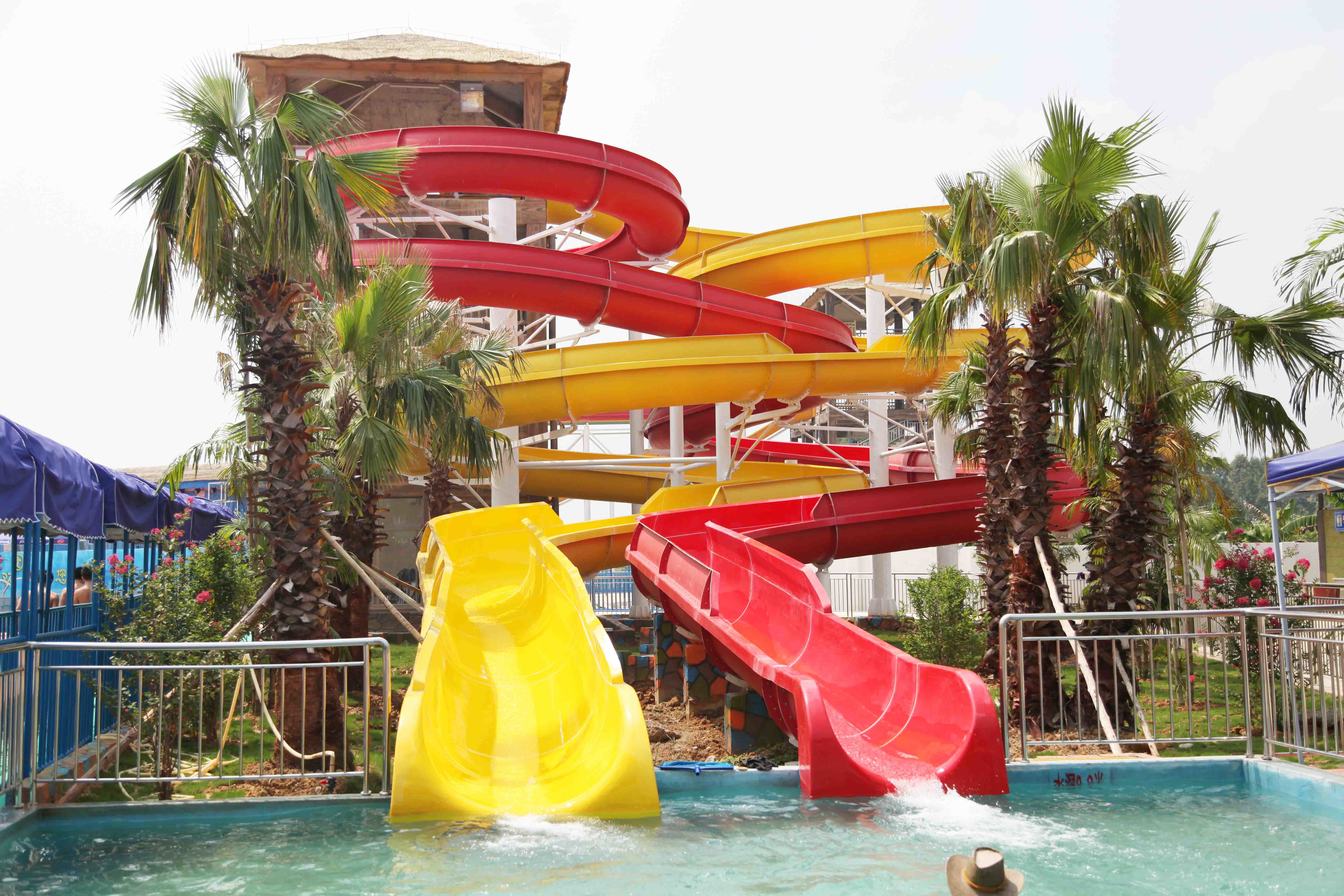 Custom Fiberglass Water Slides for amusement park with 1 year Warranty