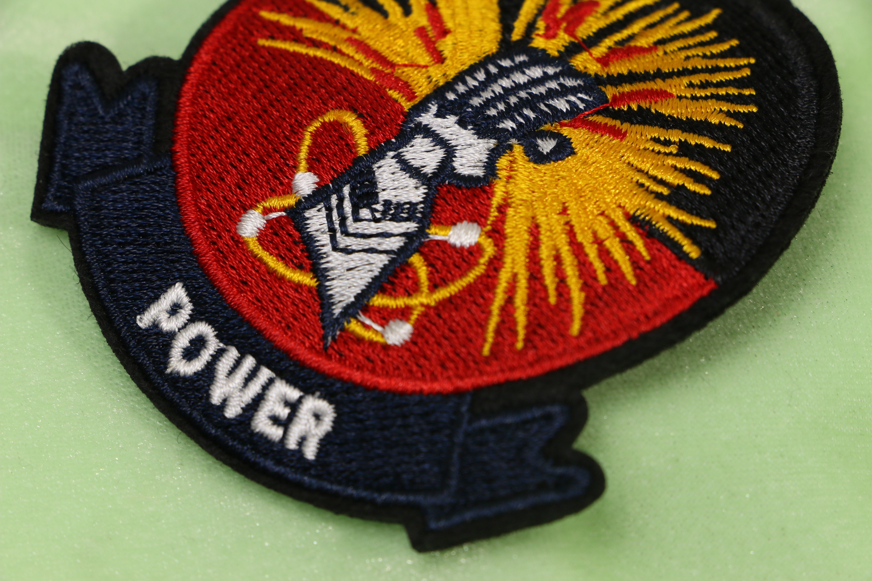 7.5x7cm Embroidered Fabric Cloth 3D Patch POWER Typeface