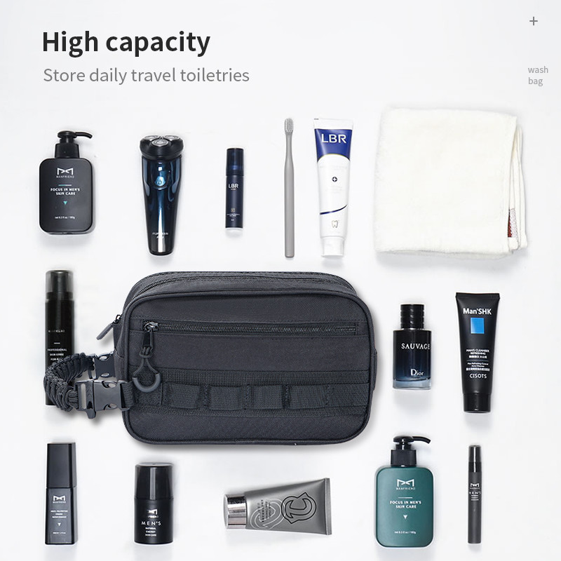 Cosmetic Foldable Travel Toiletry Bag With Hanging Hook Bathroom Shaving Men 10X5.5X6"