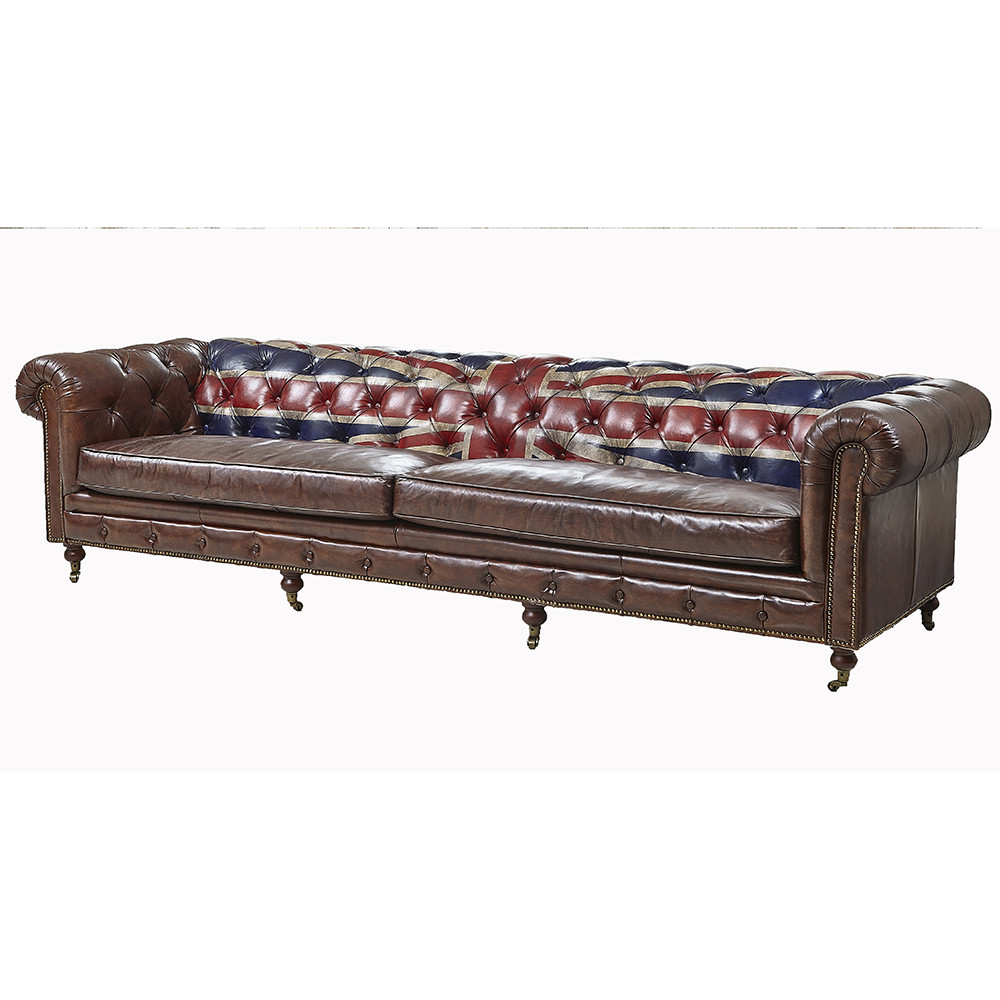 Defaico Vintage Leather Sofa Set