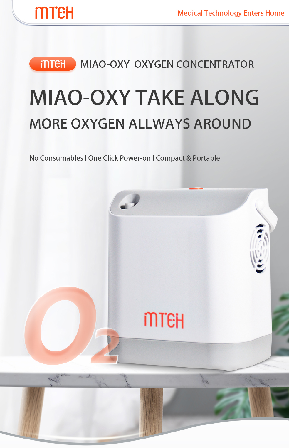 Portable Mini Oxygen Concentrator Machine Spare Parts with Air Ionizer