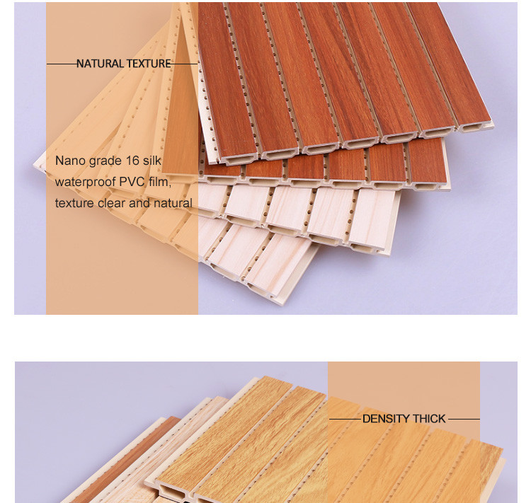Waterproof Wood Plastic Composite WPC Sound Absorbing Panels OEM