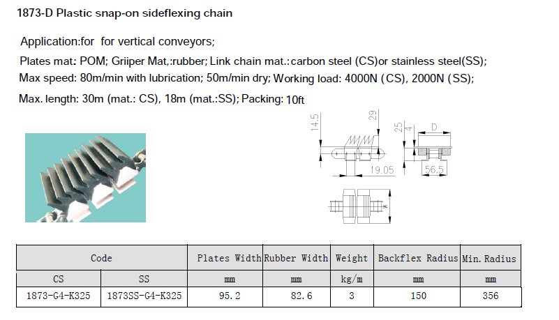 1873G4 GRIPPER CONVEYOR CHIANS