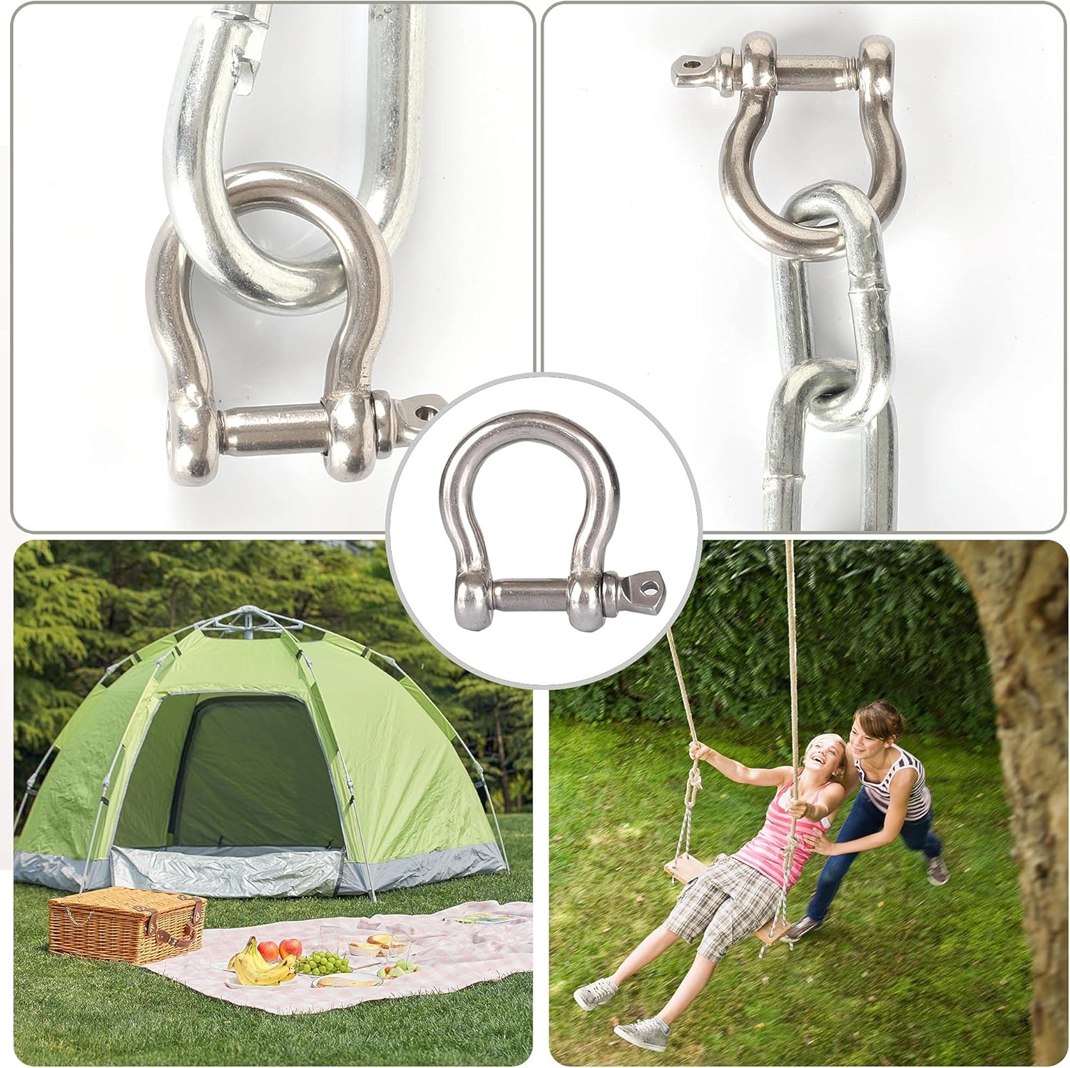 Precision Casting Technology Heavy Duty D Ring Shackle for Bow Rigging Applications