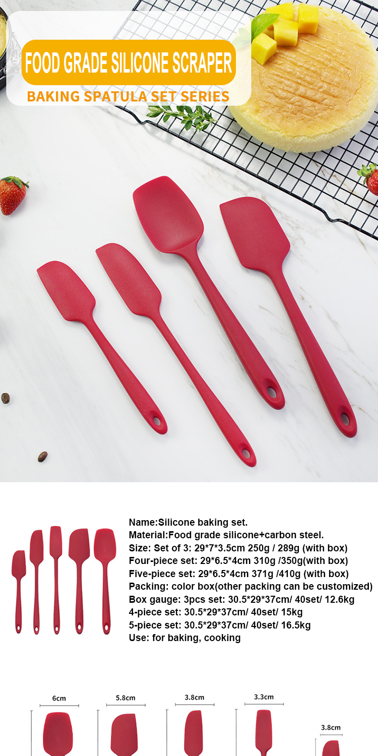 4 Pieces Non Scratch Silicone Spatula Set For Home Kitchen