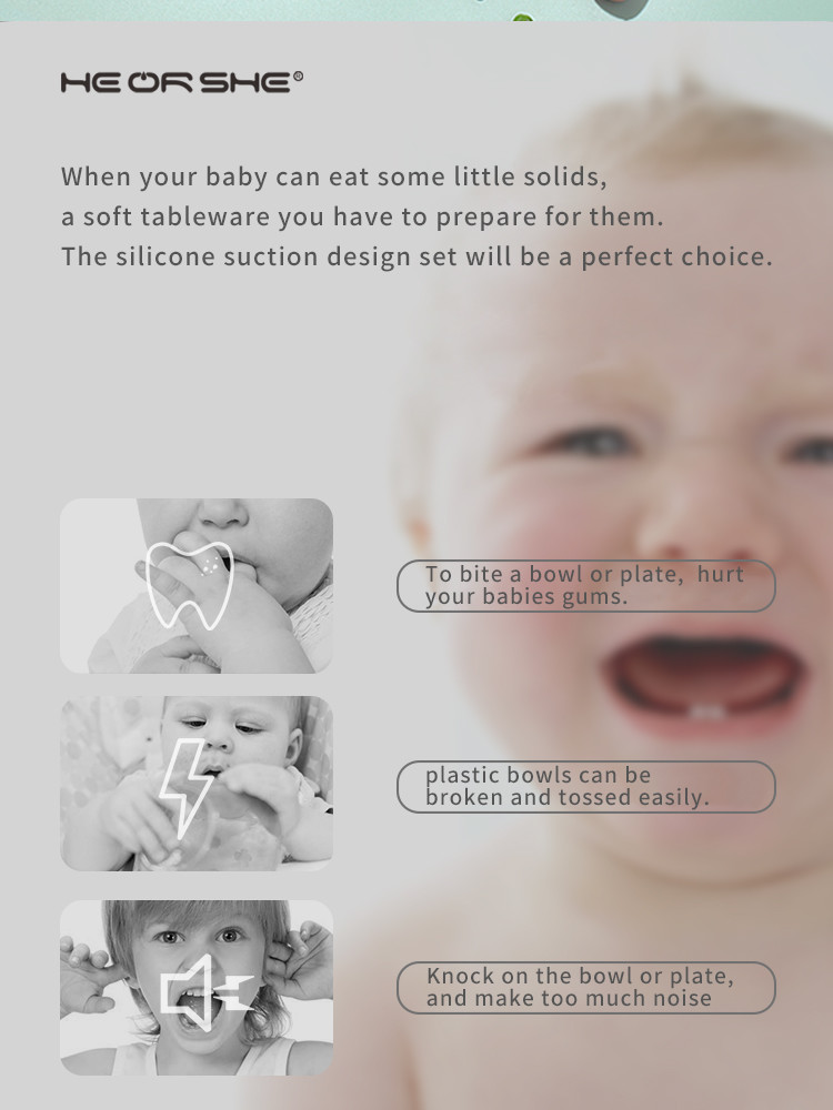 LFGB Certification Portable Tasteless Silicone Suction Baby Plate