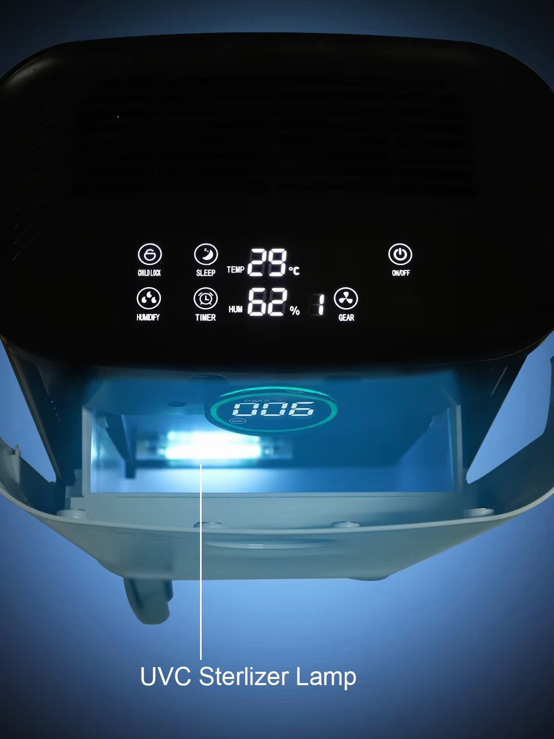 Home UV Lamp Personal 2-in-1 Hybryid Air Purifier Washer and Humidifier Control Tuya Wifi Multifuncion Humidifying Air Purifier