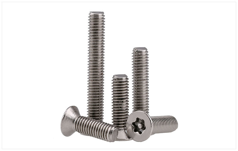Stainless Steel Pin-In Torx Drive Flat Head Screws ASME B18.3 Countersunk Head Tamper-Resistant Screws