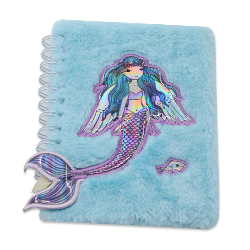 No Adhesive School Stationary Student Diary with Cute Plush Cover and Custom Print LOGO