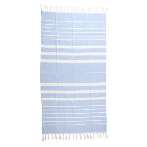 China extra large striped turkish towel turkish towels organic cotton gauze fluffy blue beach towel on sale