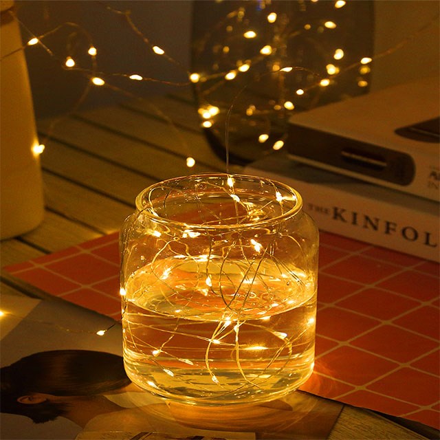 Decorative 10M 100 LED 3AA Battery Powered Copper Fairy String Lights