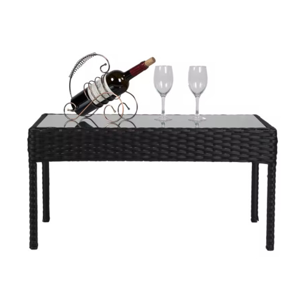 4 Or 6 Pieces Rattan Furniture Sets Outdoor Table And Chair ottoman stool Set Balcony Furniture Sets