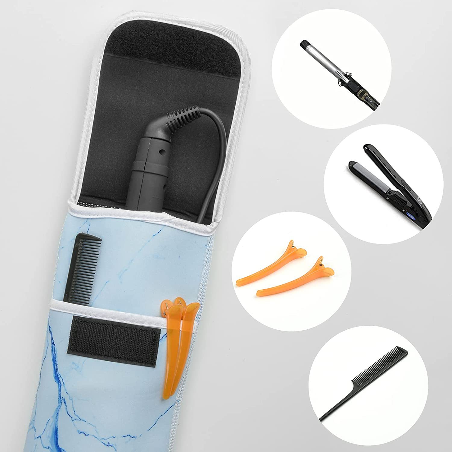 Heat Resistant Cover Hair Straightener Storage Bag Flat Iron Storage Pouch 20*10cm