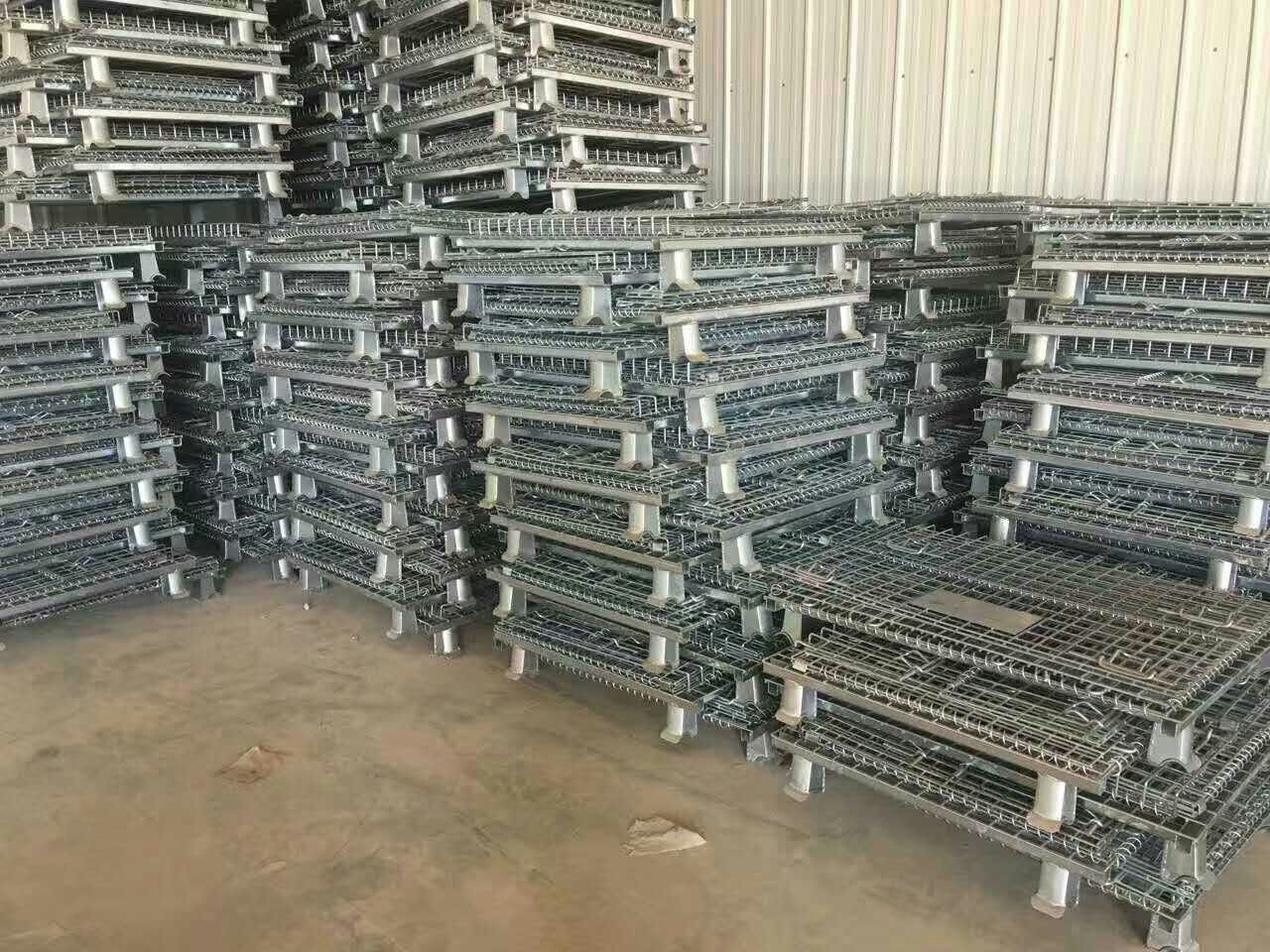 Wire Mesh Warehouse Storage Steel Pallet Cages Heavy Duty 1000kg Capacity