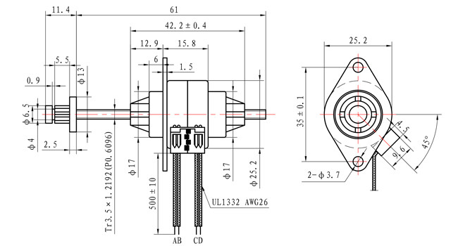 Linear Permanent Magnet Stepping Motor 280g.cm 4 wires 12V for Beauty Equipment
