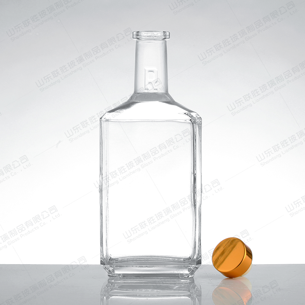 Customized Logo Clear Glass Bottle for Gin Whisky Rum Tequila Vodka 500ml 750ml 700ml